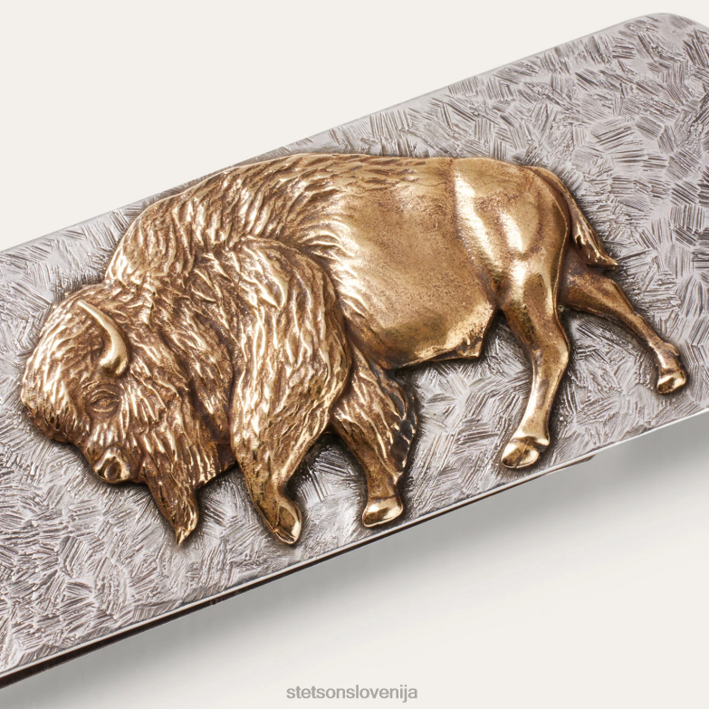 Stetson moški sponka za denar ameriškega bivola Z6H88415 srebro/medenina pripomoček