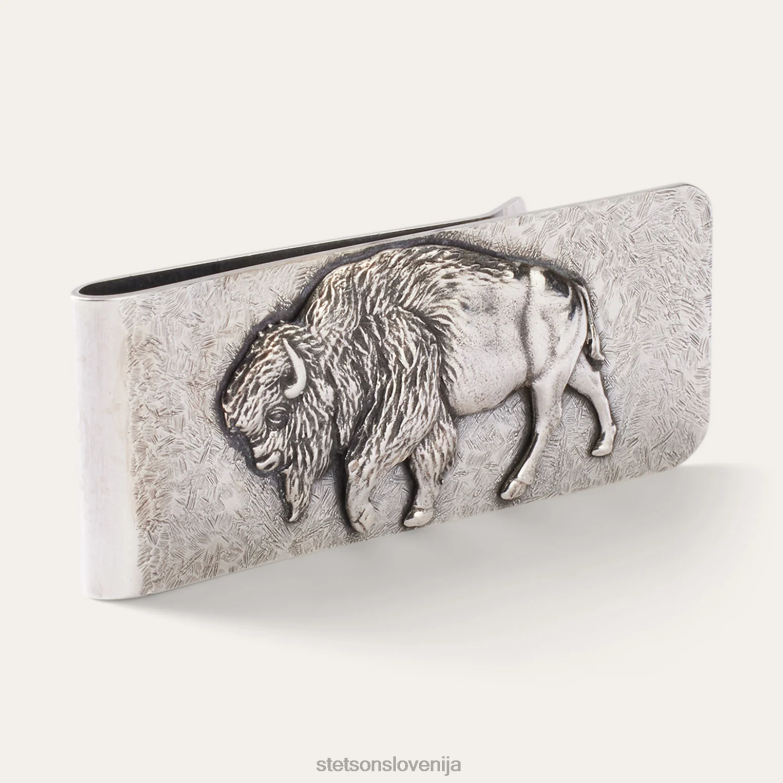 Stetson moški sponka za denar ameriškega bivola Z6H88418 šterling srebro pripomoček