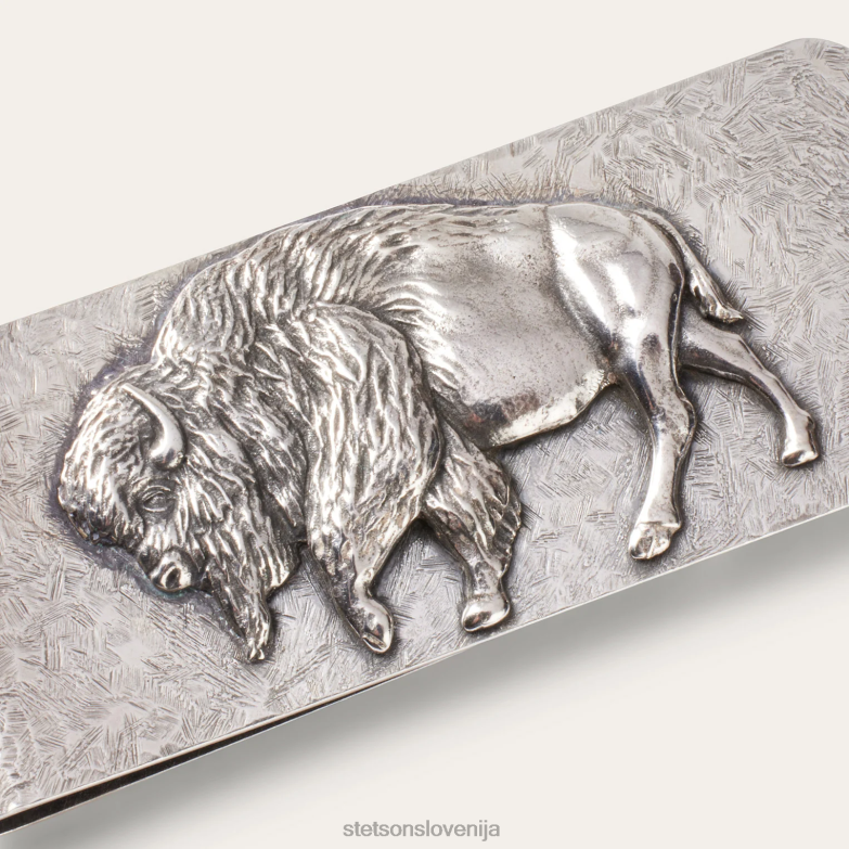 Stetson moški sponka za denar ameriškega bivola Z6H88418 šterling srebro pripomoček