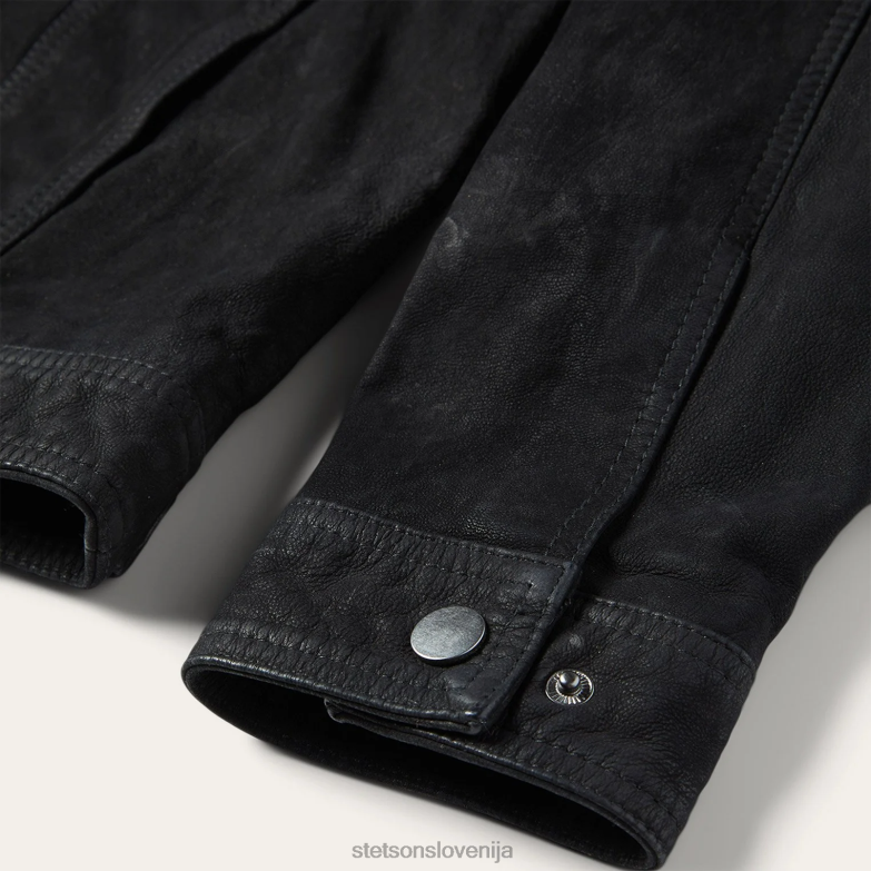 Stetson moški usnjena jeans jakna Z6H88412 Črna oblačila