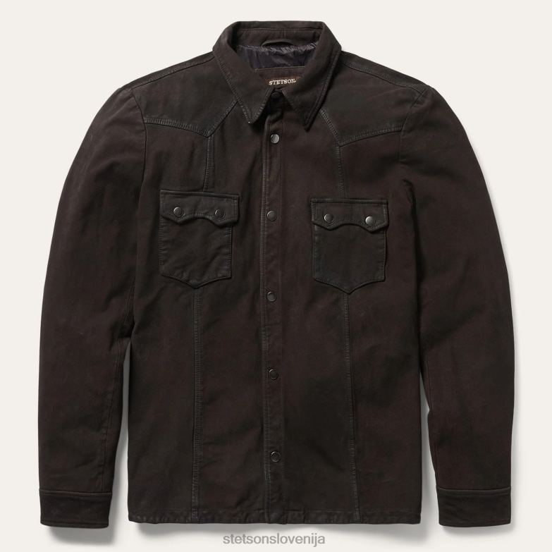 Stetson moški usnjena western srajčna jakna Z6H88413 rjav oblačila