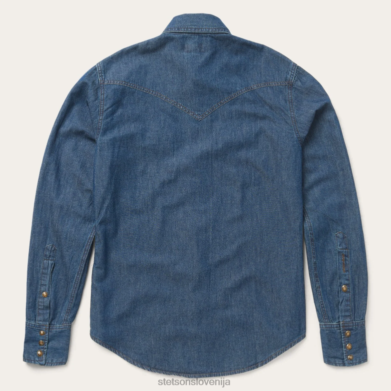 Stetson moški moderna denim western srajca Z6H88357 modra oblačila