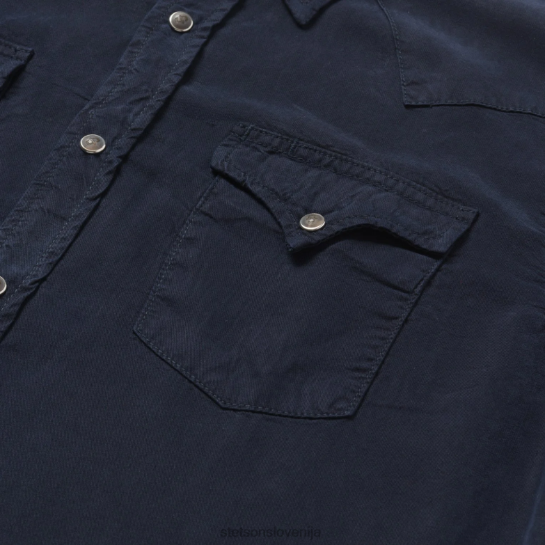 Stetson moški mornarska srajca iz keperja Z6H88315 modra oblačila