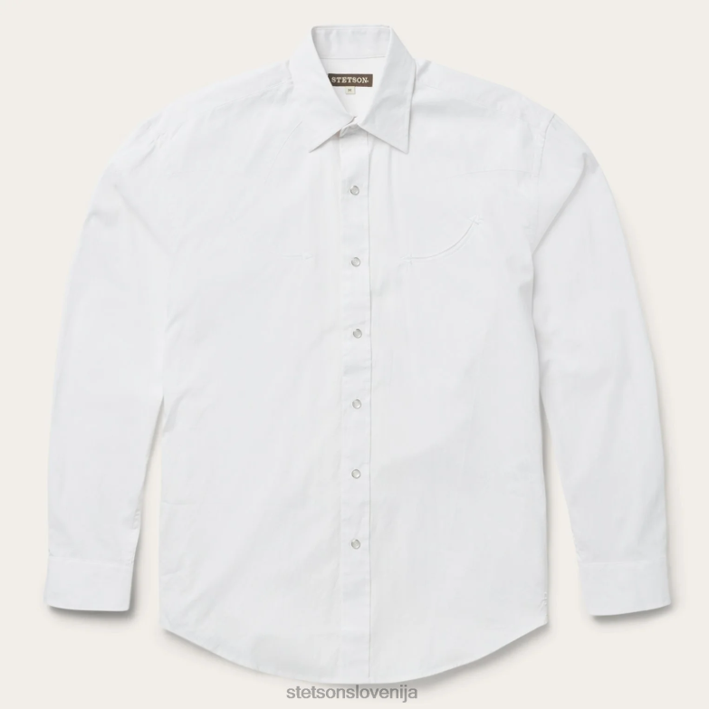 Stetson moški pin point oksford srajca Z6H88320 bela oblačila