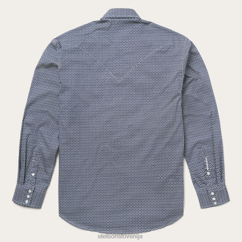 Stetson moški sprednja majica na zapenjanje Z6H88364 modra oblačila