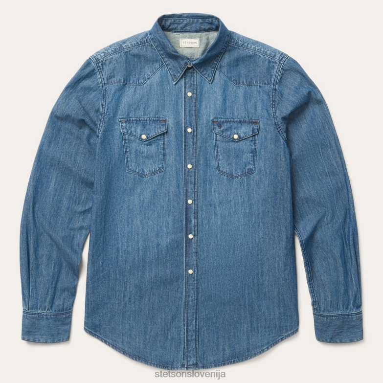 Stetson moški srednja denim srajca Z6H88337 modra oblačila