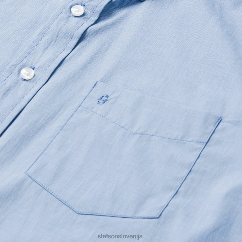 Stetson moški trdna srajca z enim žepom na zapenjanje spredaj Z6H88321 modra oblačila