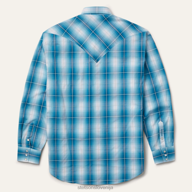 Stetson moški turkizna karirasta srajca Z6H88360 modra oblačila
