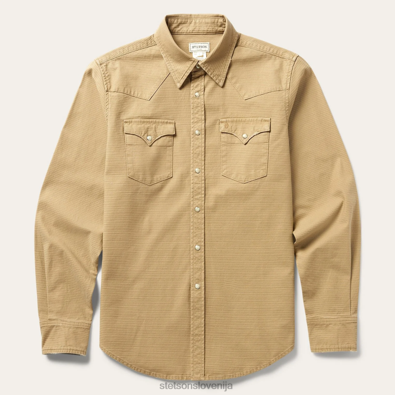 Stetson moški vrhunska rebrasta western majica Z6H88376 zelena oblačila