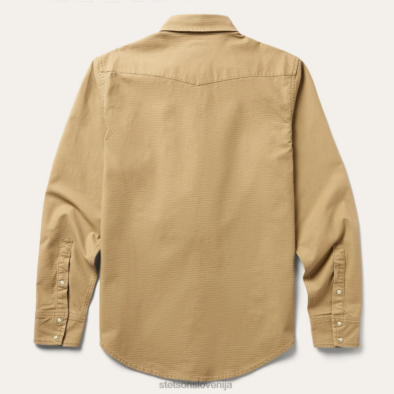 Stetson moški vrhunska rebrasta western majica Z6H88376 zelena oblačila