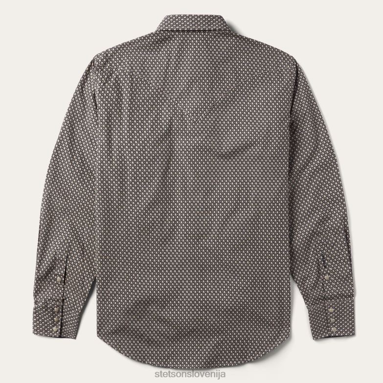 Stetson moški western majica z diamantnim vzorcem Z6H88324 rjav oblačila