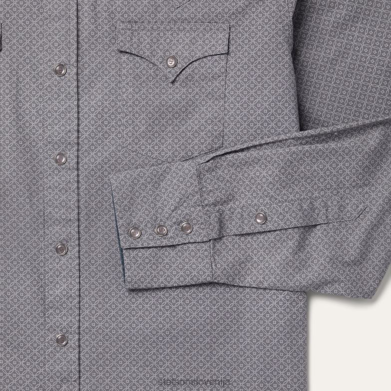 Stetson moški western majica z diamantnim vzorcem Z6H88353 siva oblačila