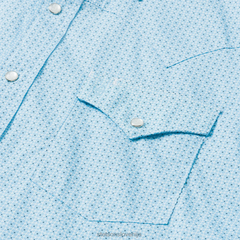 Stetson moški western majica z mrežastim potiskom Z6H88370 modra oblačila