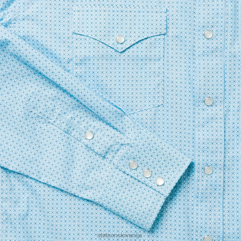 Stetson moški western majica z mrežastim potiskom Z6H88370 modra oblačila