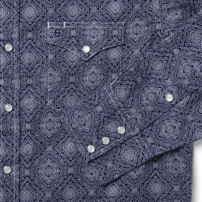 Stetson moški western srajca s potiskom medaljonov Z6H88328 modra oblačila