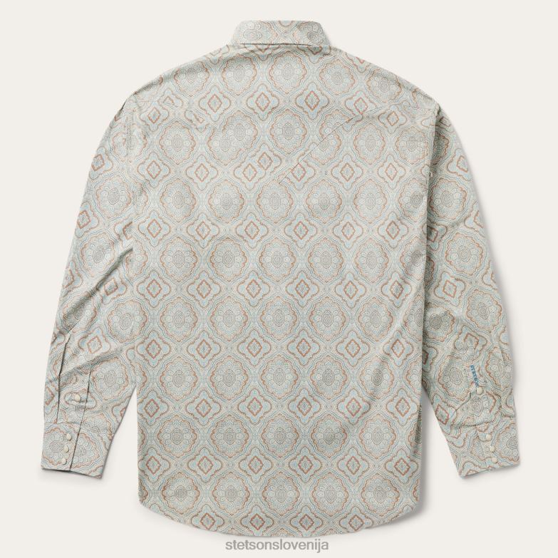 Stetson moški western srajca s tiskom aqua paisley Z6H88318 zelena oblačila
