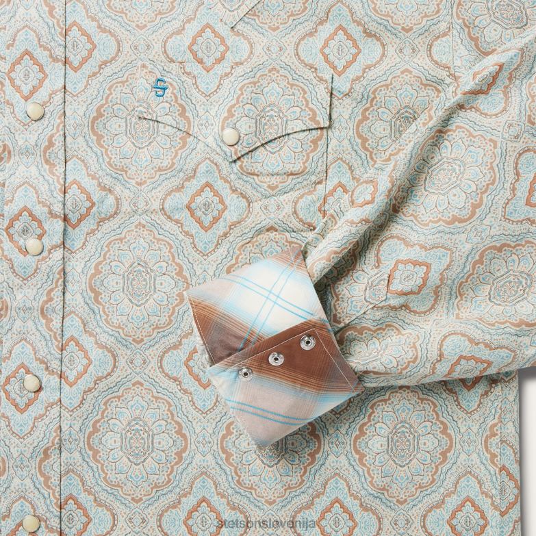 Stetson moški western srajca s tiskom aqua paisley Z6H88318 zelena oblačila