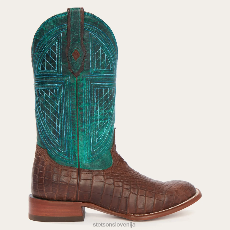 Stetson moški kavbojski škorenj iz tobačnega aligatorja velikega roga Z6H88222 rjav obutev
