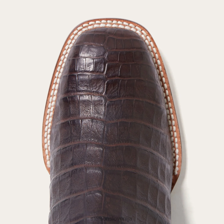 Stetson moški kaycee rjavi kajmanov kavbojski škorenj s trebuhom Z6H88220 porjavelost obutev