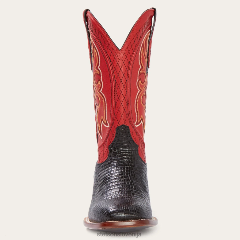 Stetson moški mat kavbojski škorenj arlington Z6H88234 črna teju rdeča obutev