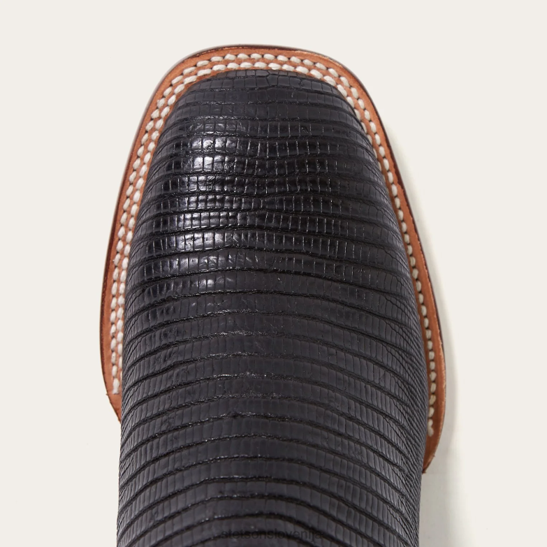 Stetson moški mat kavbojski škorenj arlington Z6H88234 črna teju rdeča obutev