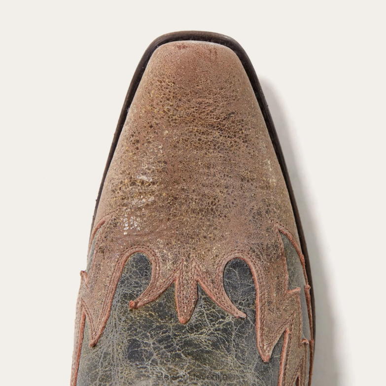 Stetson moški otroški kavbojski škorenj Sundance, opran v kraterju Z6H88225 Črna obutev