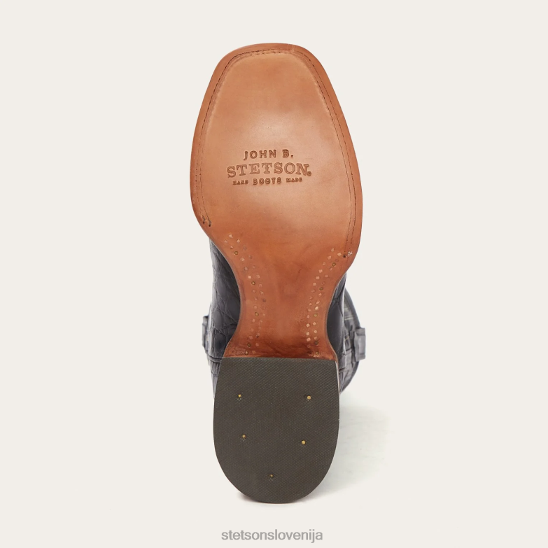 Stetson moški padajoči aligatorski kavbojski škorenj Z6H88221 Črna obutev