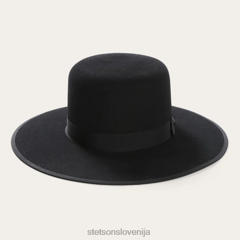 Stetson uniseks Amish 4x volneni klobuk iz klobučevine Z6H8880 Črna pokrivala