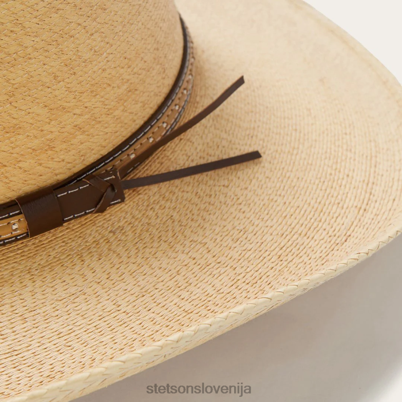 Stetson uniseks zahodni klobuk iz palmovih listov žage Z6H881 popečen pokrivala