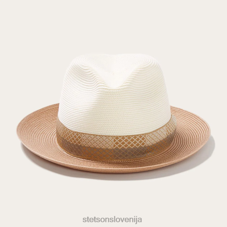 Stetson uniseks andover milan fedora Z6H88172 slonokoščeni konjak pokrivala