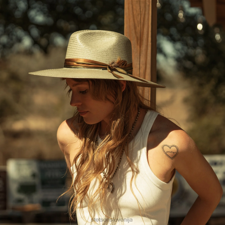 Stetson uniseks caelus straw fedora Z6H88148 morska pena pokrivala