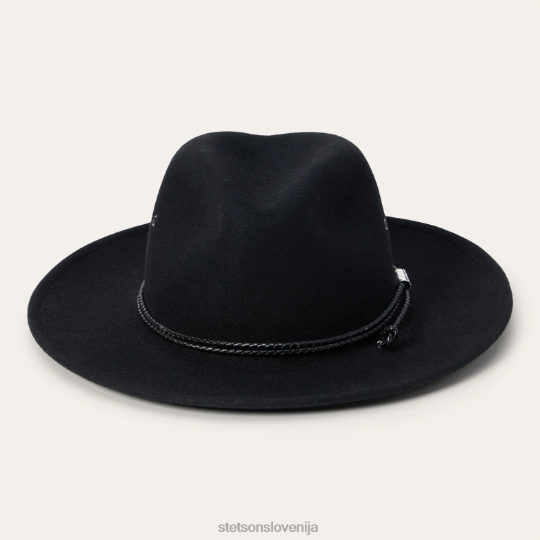 Stetson uniseks crossover fedora Z6H88216 Črna pokrivala