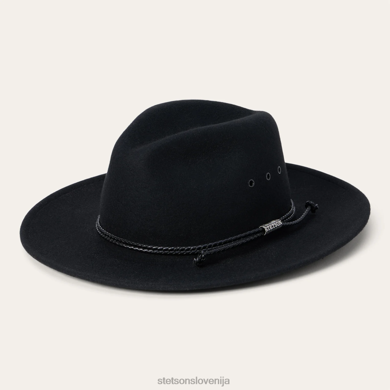 Stetson uniseks crossover fedora Z6H88216 Črna pokrivala