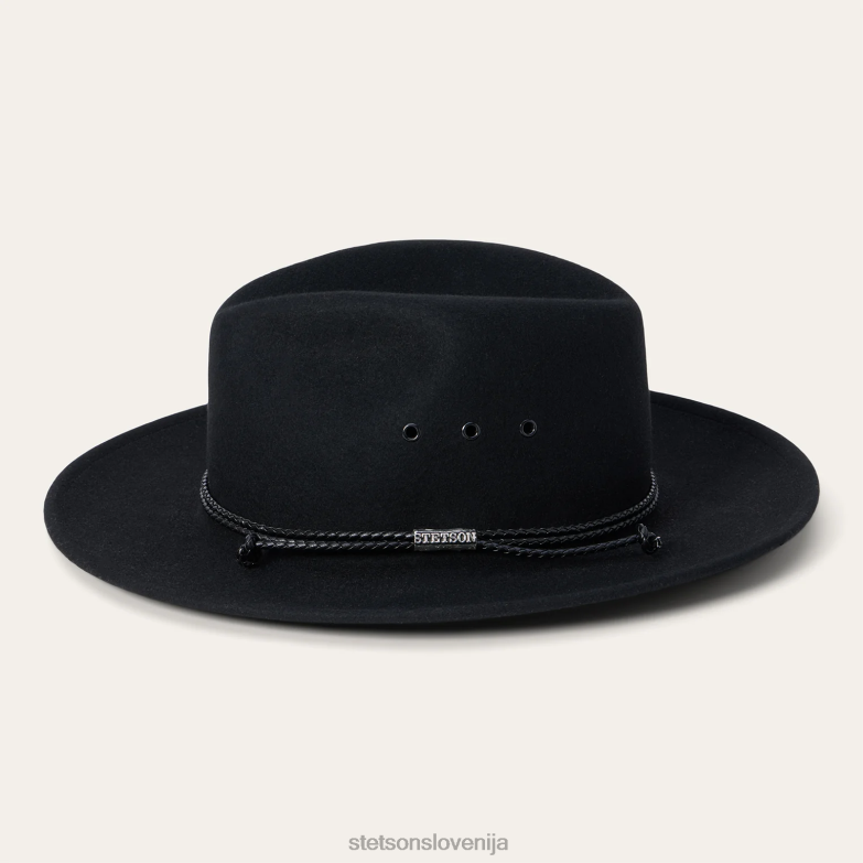 Stetson uniseks crossover fedora Z6H88216 Črna pokrivala