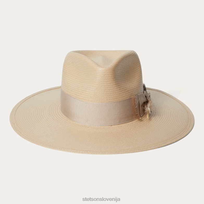 Stetson uniseks fedora iz slame atacama Z6H88165 srebrnotrebušček pokrivala