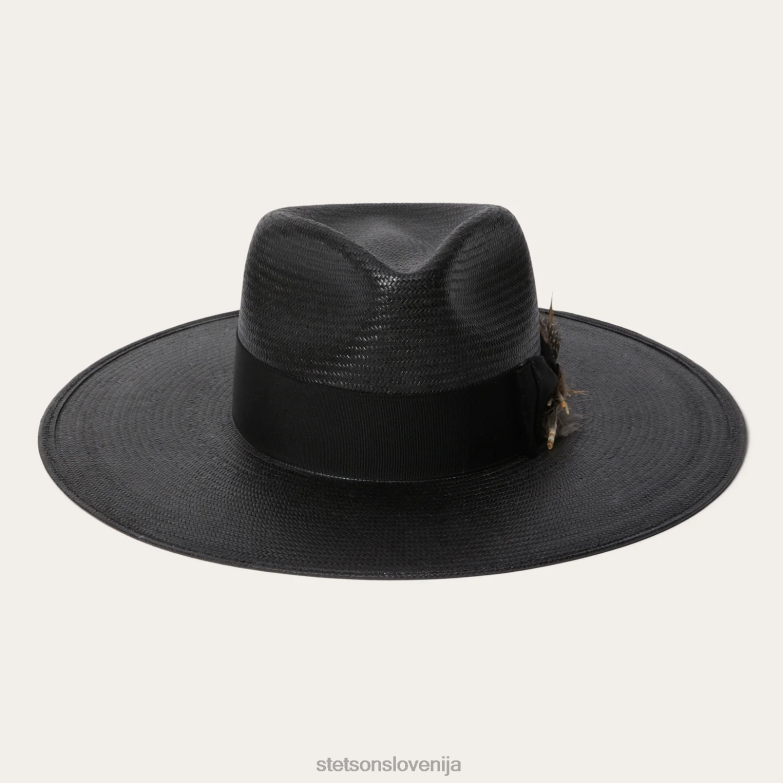 Stetson uniseks fedora iz slame atacama Z6H88166 Črna pokrivala