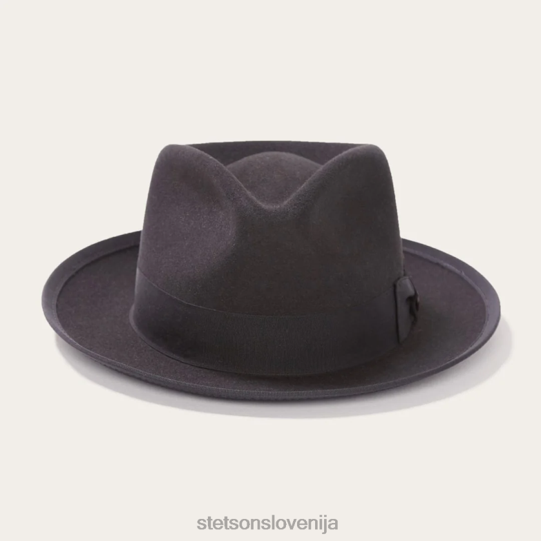 Stetson uniseks fedora iz volne whippet Z6H88101 Črna pokrivala