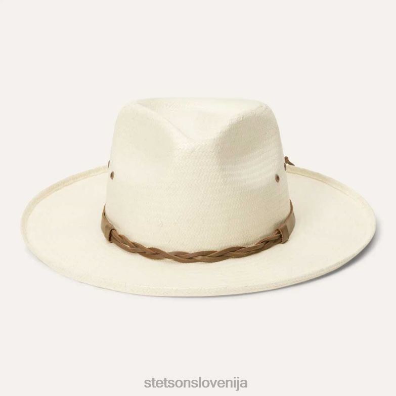 Stetson uniseks helena slamnata fedora Z6H88161 naravno pokrivala