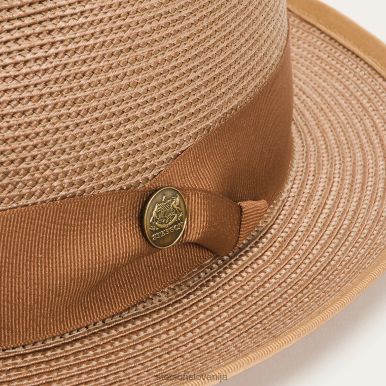 Stetson uniseks latte milan fedora Z6H88179 konjak pokrivala
