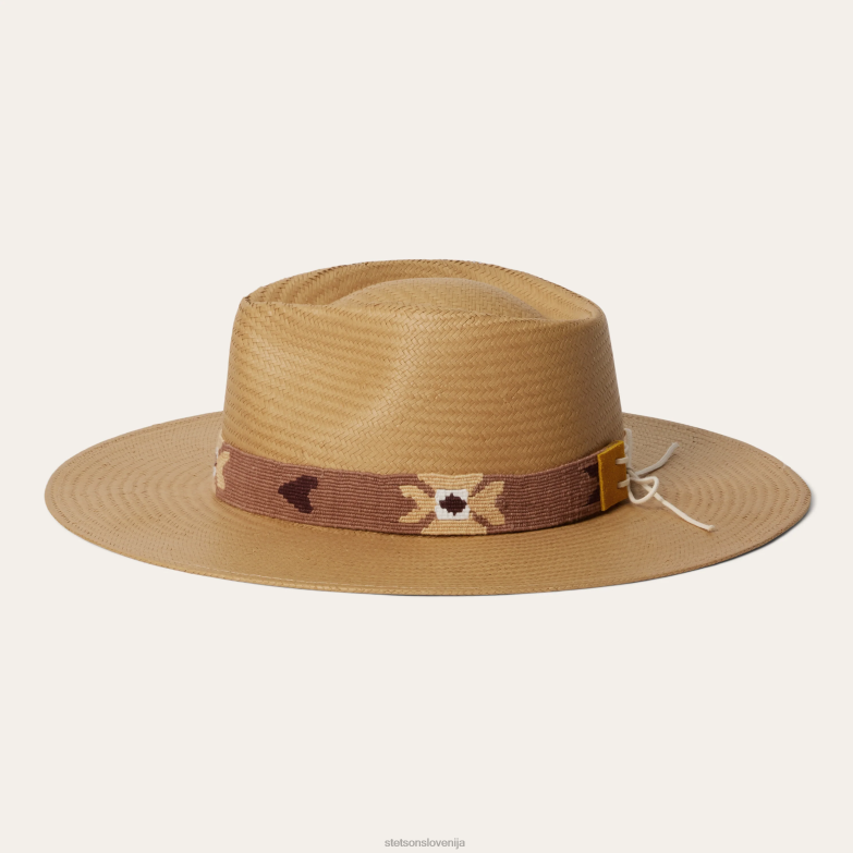 Stetson uniseks sol slamnata fedora Z6H88168 pesek pokrivala