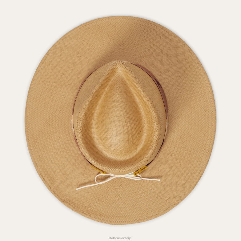 Stetson uniseks sol slamnata fedora Z6H88168 pesek pokrivala