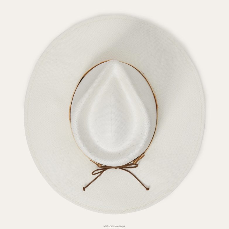 Stetson uniseks sol slamnata fedora Z6H88180 belilo pokrivala