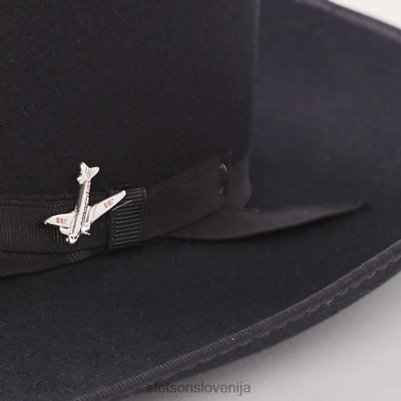 Stetson uniseks stratoliner fedora Z6H8859 Črna pokrivala