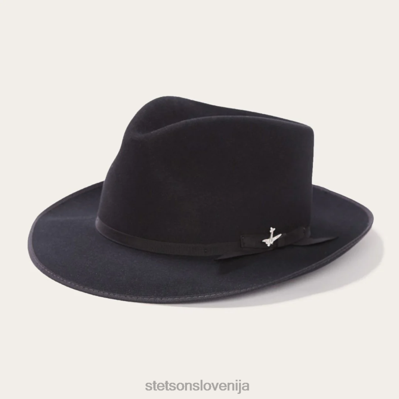 Stetson uniseks stratoliner fedora Z6H8859 Črna pokrivala