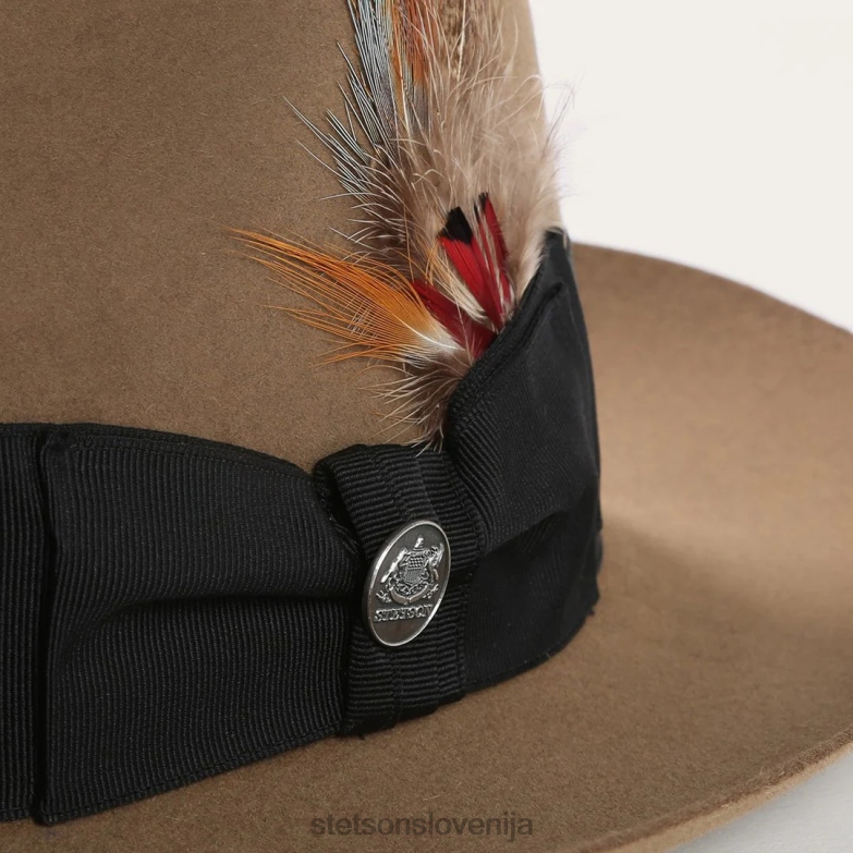 Stetson uniseks tempeljska fedora Z6H8894 tawny pokrivala