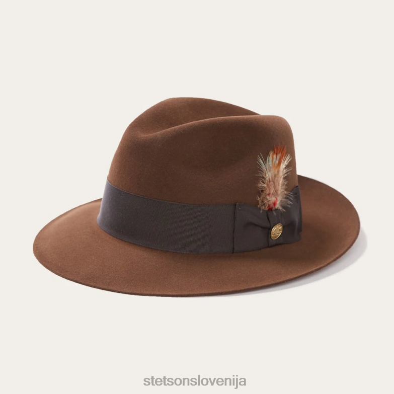 Stetson uniseks tempeljska fedora Z6H8895 mink pokrivala