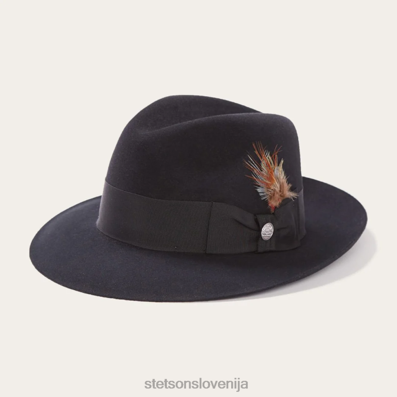 Stetson uniseks tempeljska fedora Z6H8896 Črna pokrivala