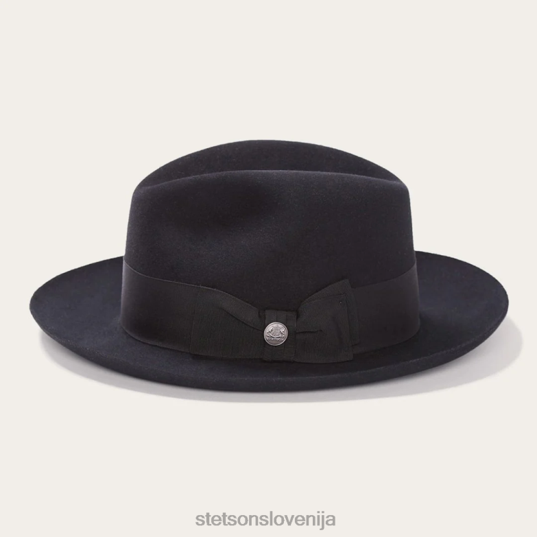 Stetson uniseks tempeljska fedora Z6H8896 Črna pokrivala