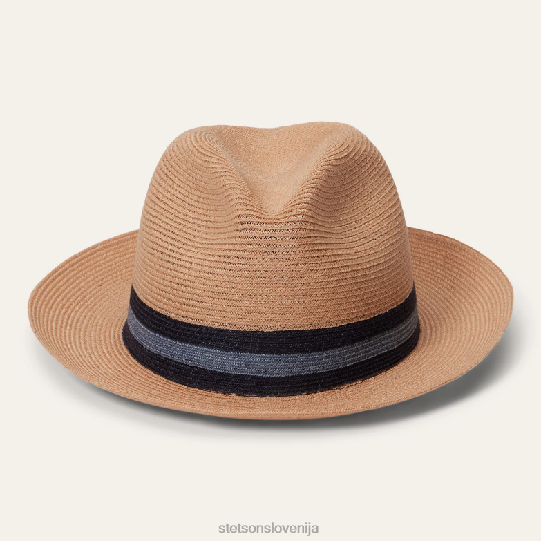 Stetson uniseks triadna slamnata fedora Z6H88158 turkizna pokrivala