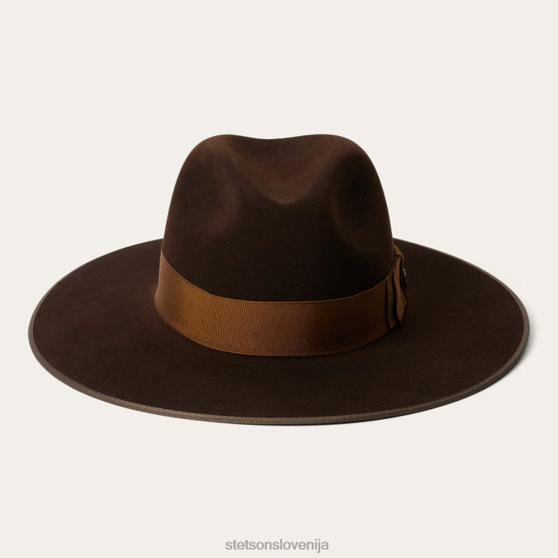 Stetson uniseks trimestna fedora Z6H88188 čokolada pokrivala